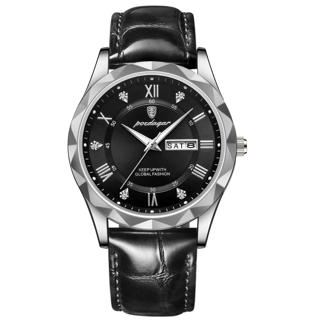 Relógio Aura Prestige de Couro + Caixa Premium de Brinde
