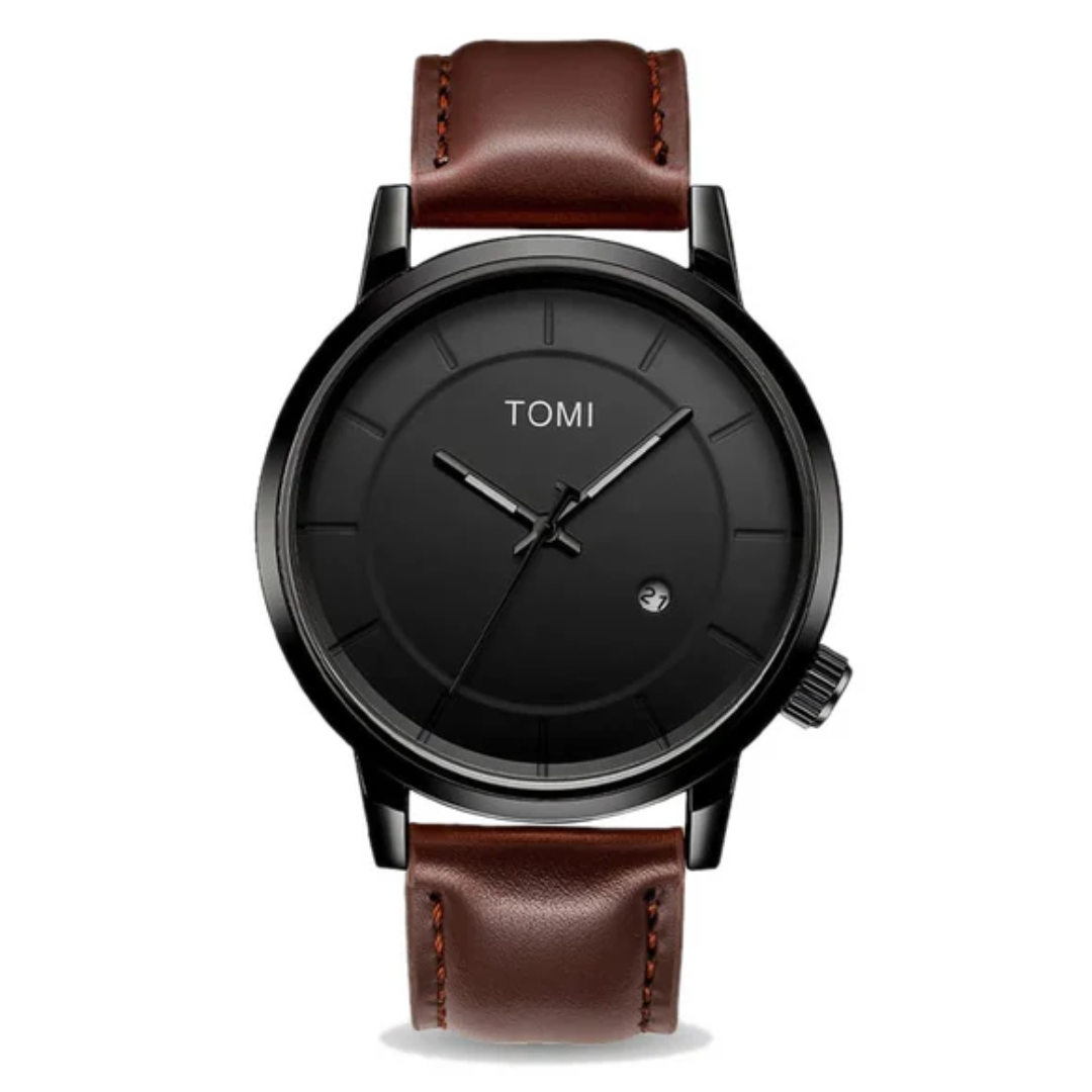 Relógio Aura Atlas de Couro + Caixa Premium de Brinde