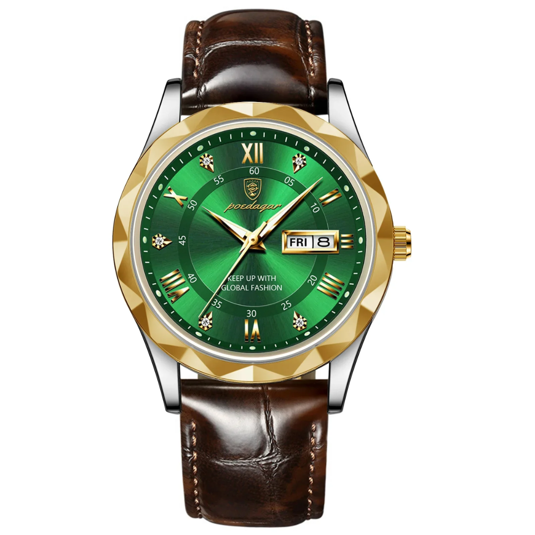 Relógio Aura Prestige de Couro + Caixa Premium de Brinde