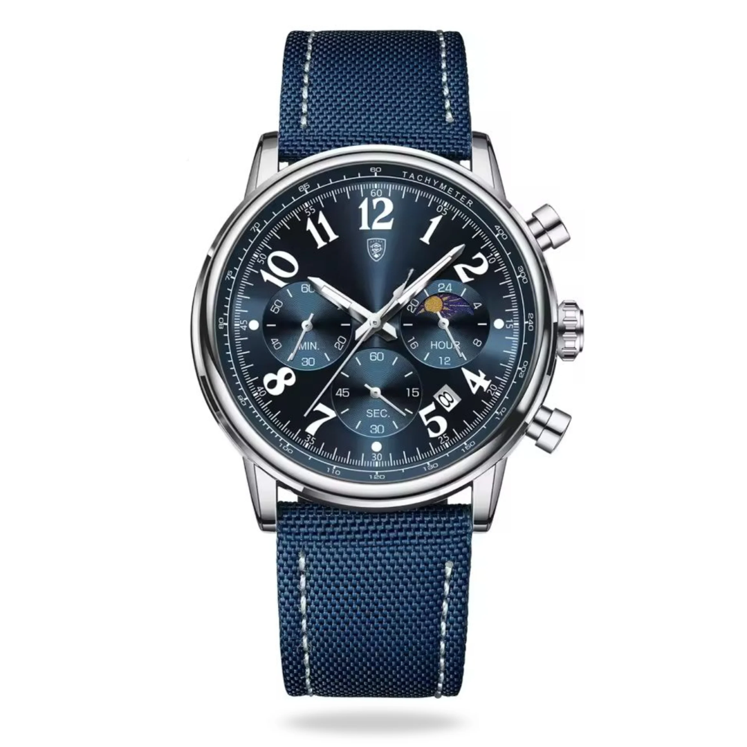 Relógio Aura Platinum de Couro + Caixa Premium de Brinde