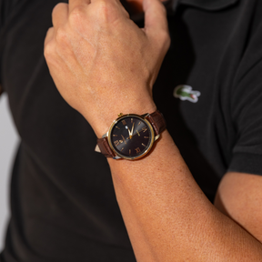 Relógio Aura Vector de Couro + Caixa Premium de Brinde