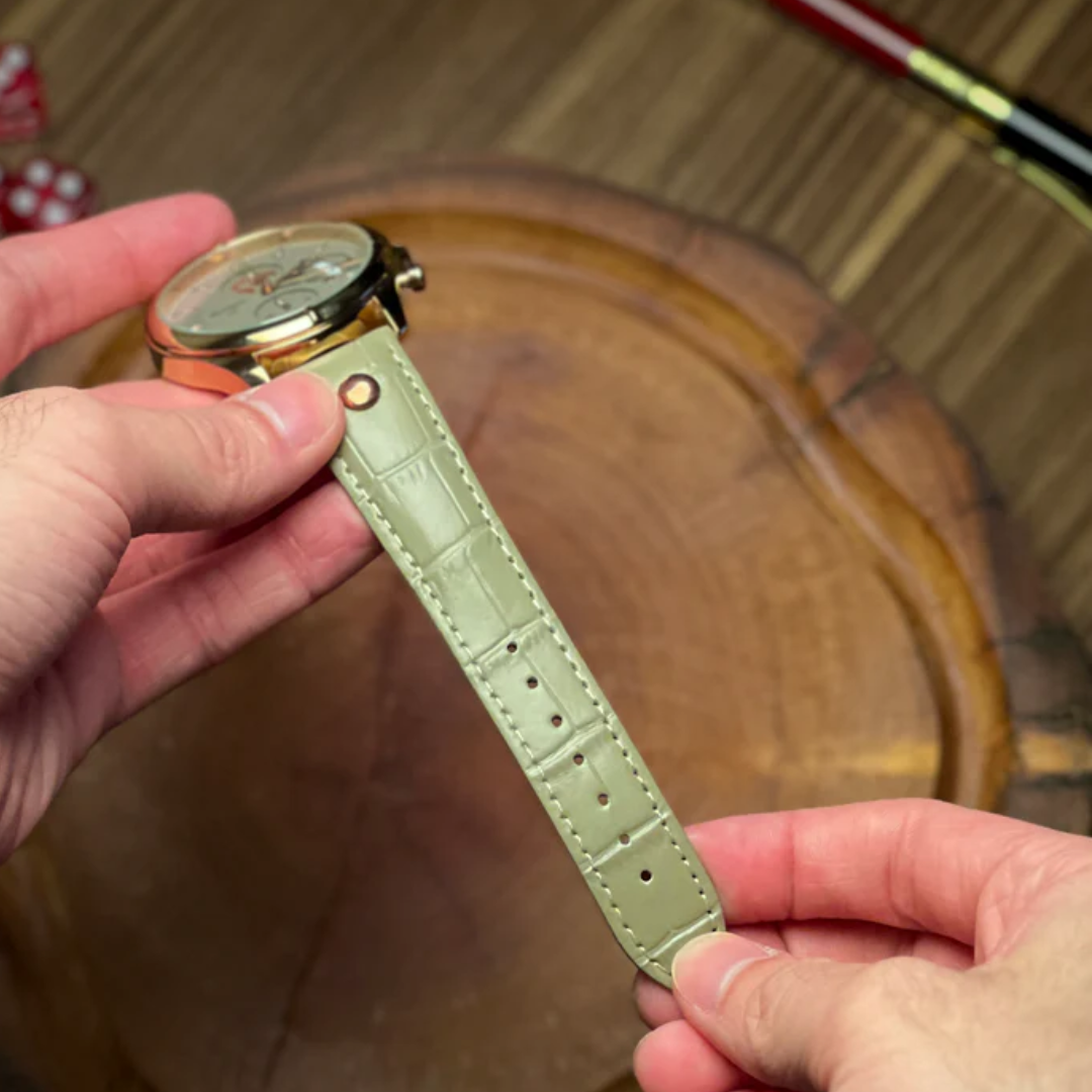 Relógio Aura Alpine de Couro + Caixa Premium de Brinde