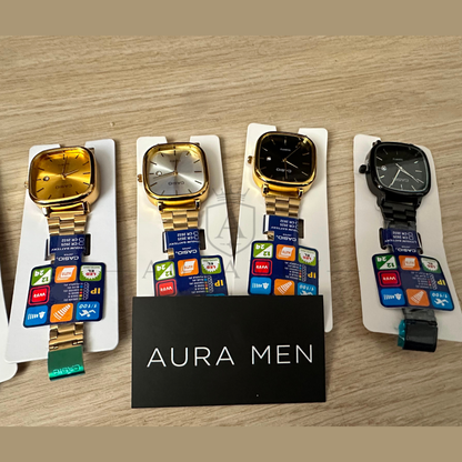 COMPRE 1 e LEVE 2 - Relógios Aura SkyLine Casal + Caixa Premium de Brinde