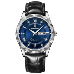 Relógio Aura Prestige de Couro + Caixa Premium de Brinde