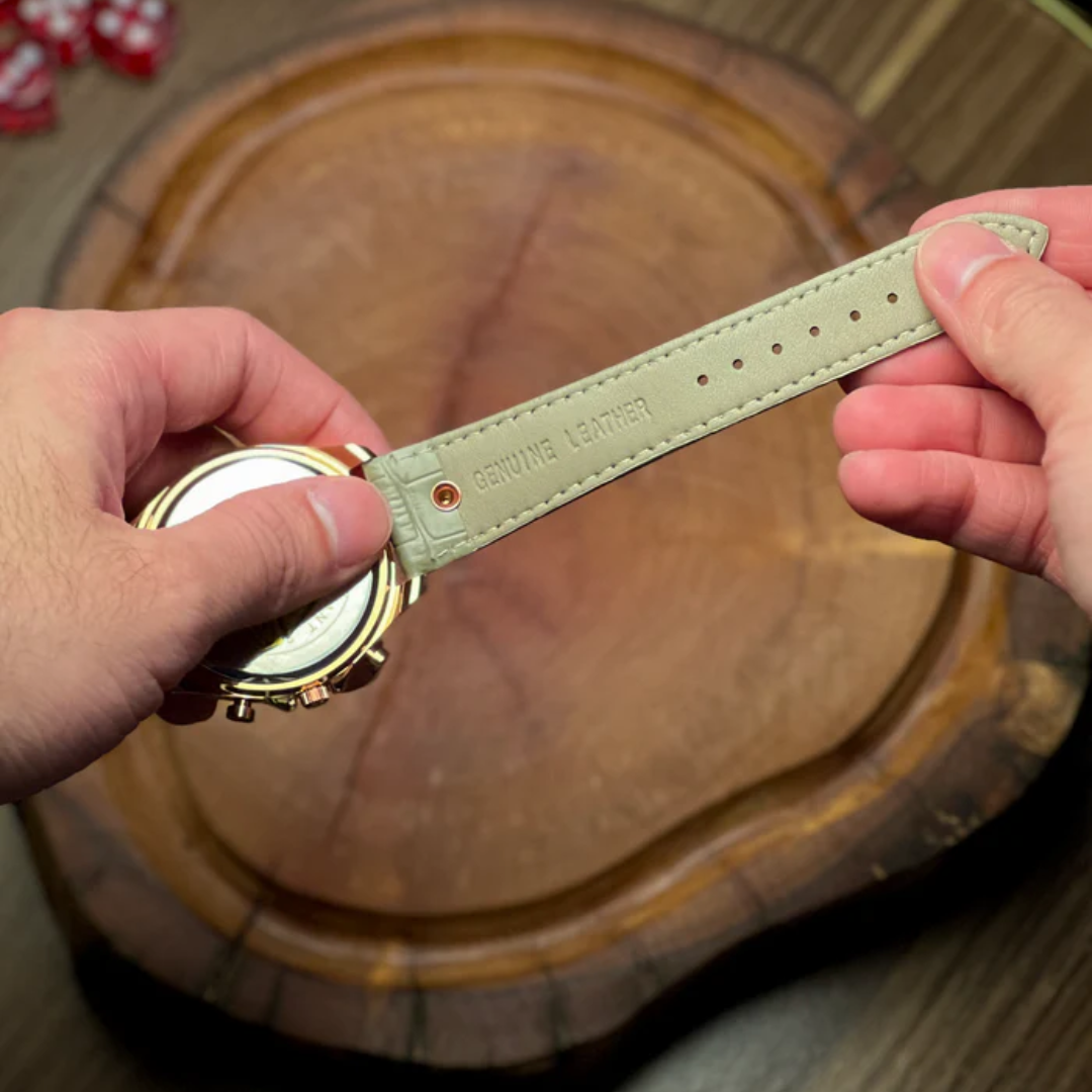 Relógio Aura Alpine de Couro + Caixa Premium de Brinde