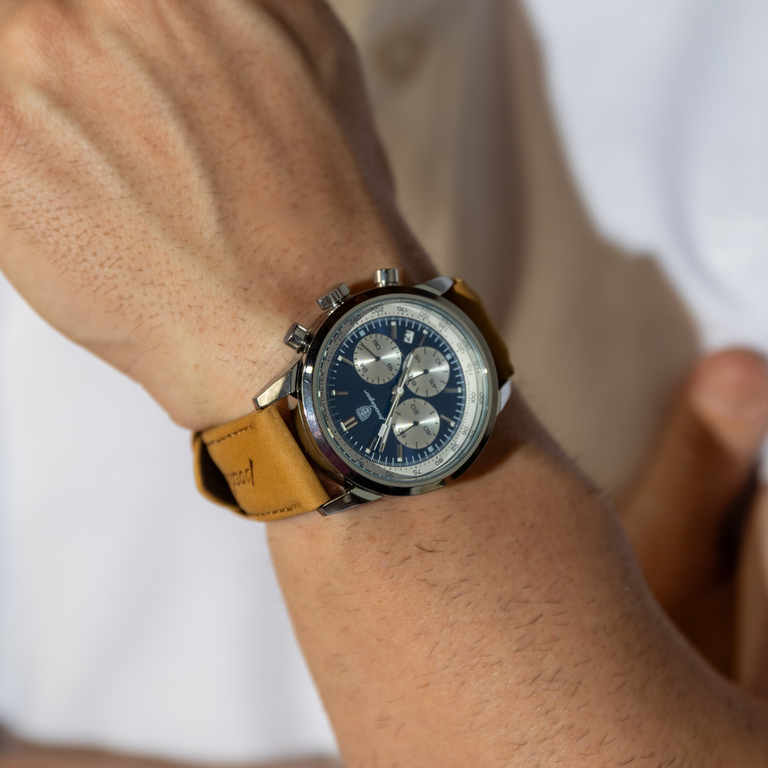 Relógio Aura Horizon de Couro + Caixa Premium de Brinde