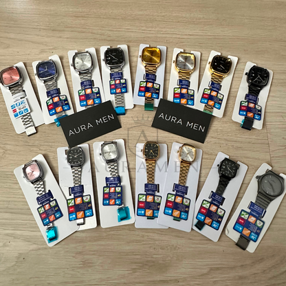 COMPRE 1 e LEVE 2 - Relógios Aura SkyLine Casal + Caixa Premium de Brinde