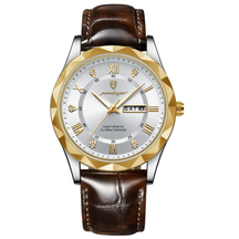 Relógio Aura Prestige de Couro + Caixa Premium de Brinde