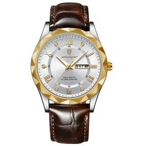 Relógio Aura Prestige de Couro + Caixa Premium de Brinde