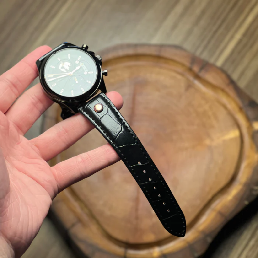 Relógio Aura Alpine de Couro + Caixa Premium de Brinde