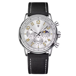 Relógio Aura Platinum de Couro + Caixa Premium de Brinde