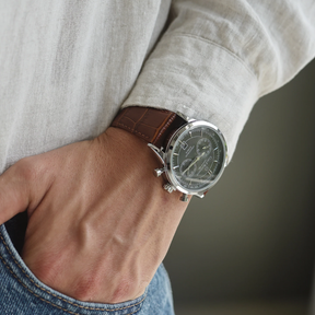 Relógio Aura Magnum de Couro + Caixa Premium de Brinde