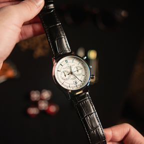 Relógio Aura Magnum de Couro + Caixa Premium de Brinde