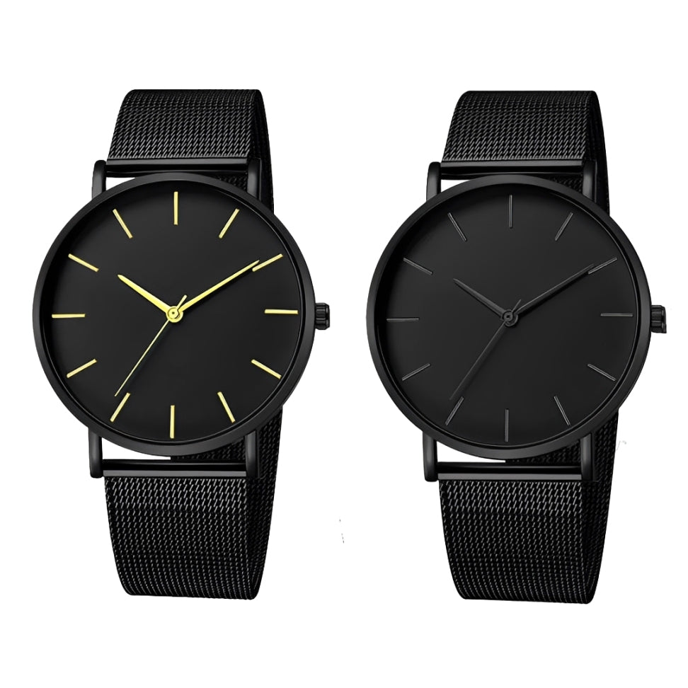 Kit 2 Relógios Casual Minimalista + Pulseira e Caixinha de Brinde