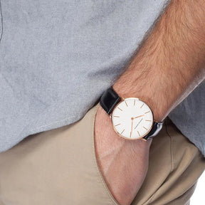 Relógio Aura Silk de Couro + Caixa Premium de Brinde