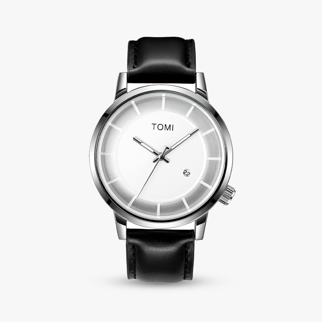 Relógio Aura Atlas de Couro + Caixa Premium de Brinde