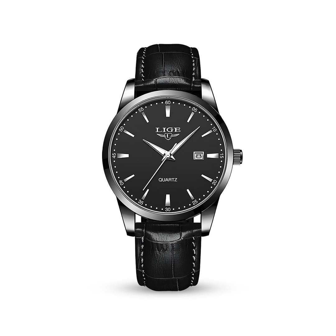 Relógio Aura Nero de Couro + Caixa Premium de Brinde