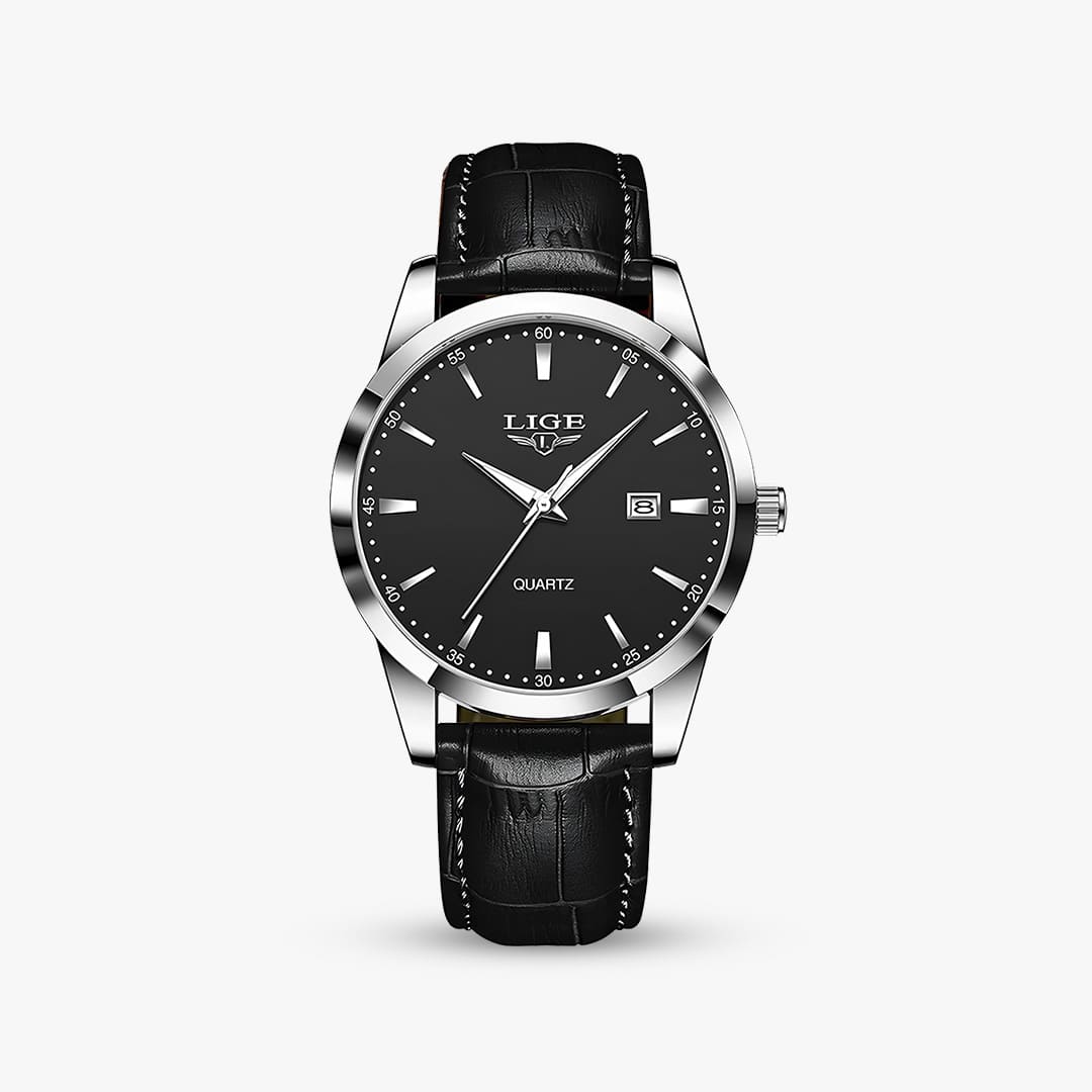 Relógio Aura Nero de Couro + Caixa Premium de Brinde