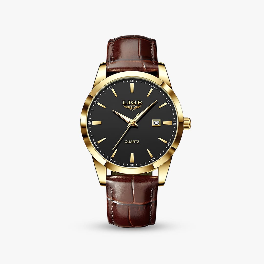 Relógio Aura Nero de Couro + Caixa Premium de Brinde