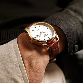 Relógio Aura Nero de Couro + Caixa Premium de Brinde