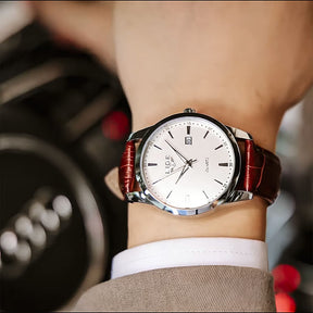 Relógio Aura Nero de Couro + Caixa Premium de Brinde