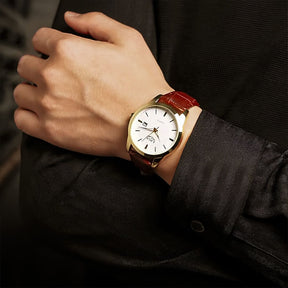 Relógio Aura Nero de Couro + Caixa Premium de Brinde