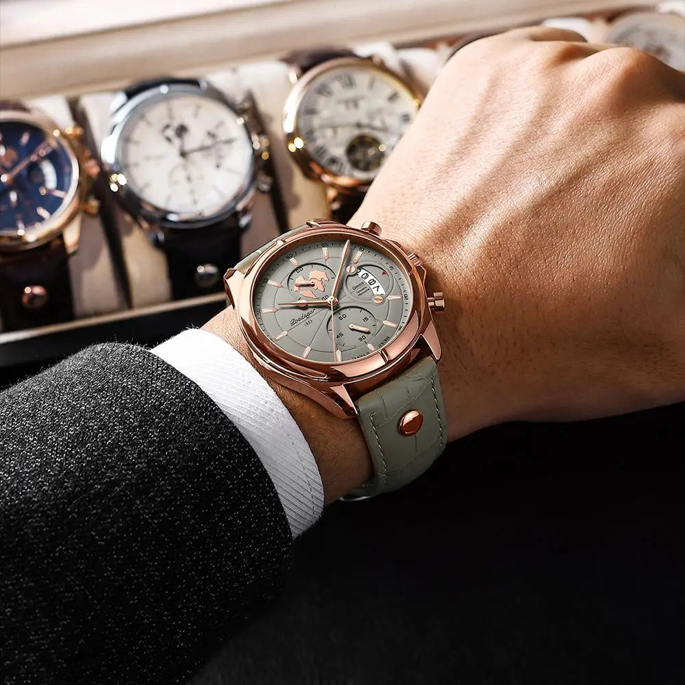 Relógio Aura Alpine de Couro + Caixa Premium de Brinde