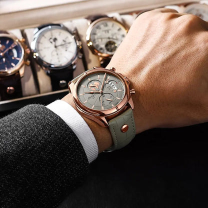 Relógio Aura Alpine de Couro + Caixa Premium de Brinde
