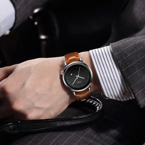 Relógio Aura Atlas de Couro + Caixa Premium de Brinde