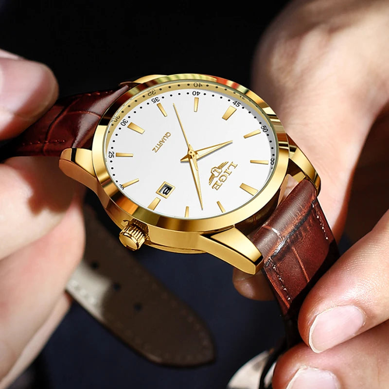 Relógio Aura Nero de Couro + Caixa Premium de Brinde