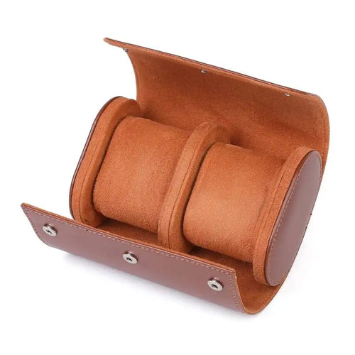 Case Portátil Para Relógios de Couro Legítimo - 2  Slots