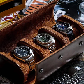 Case Portátil Para Relógios de Couro Legítimo - 1  Slot