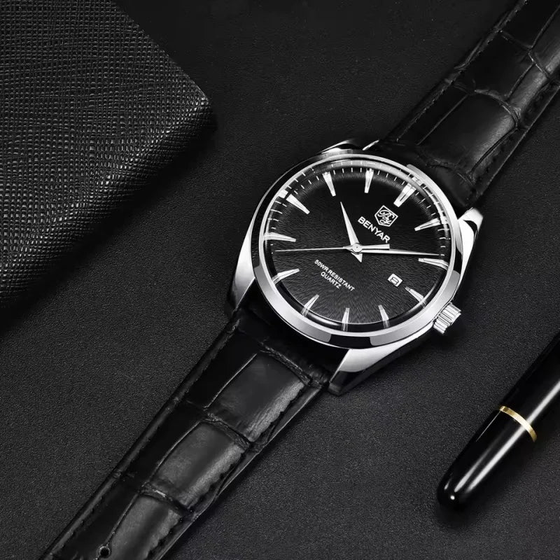 Relógio Aura Apolo de Couro + Caixa Premium de Brinde