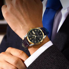 Relógio Aura Prestige de Couro + Caixa Premium de Brinde