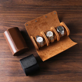 Case Portátil Para Relógios de Couro Legítimo - 1  Slot