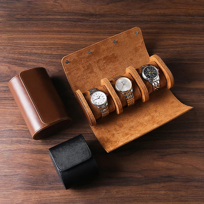 Case Portátil Para Relógios de Couro Legítimo - 1  Slot