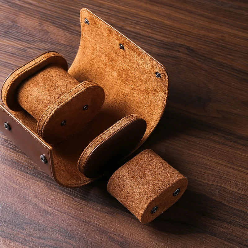 Case Portátil Para Relógios de Couro Legítimo - 1  Slot