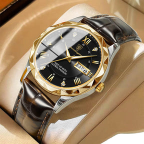 Relógio Aura Prestige de Couro + Caixa Premium de Brinde